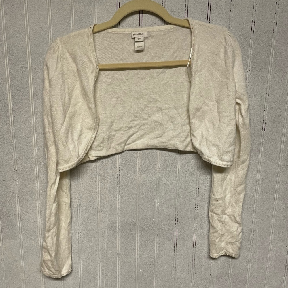 Monsoon cream sweater ages 11-12 girls